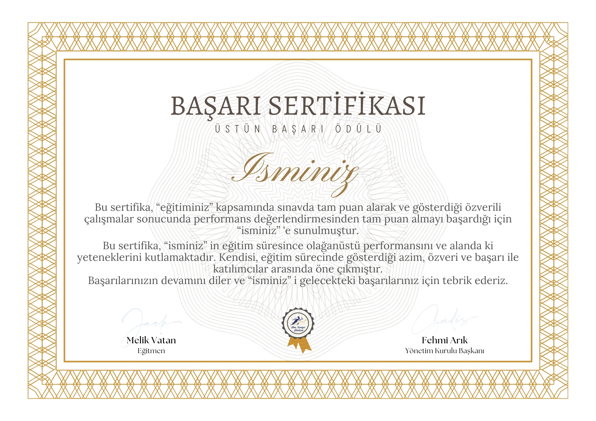 Örnek Sertifika